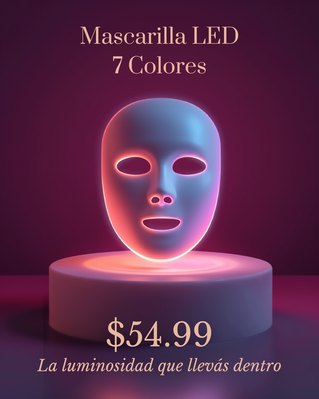 Mascarilla LED 7 Colores — Fototerapia Facial Profesional