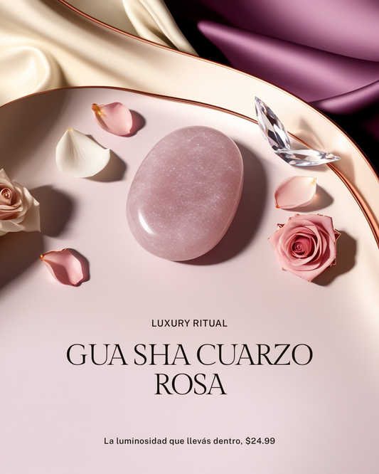 Gua Sha Cuarzo Rosa — Ritual Facial Anti-Puffiness