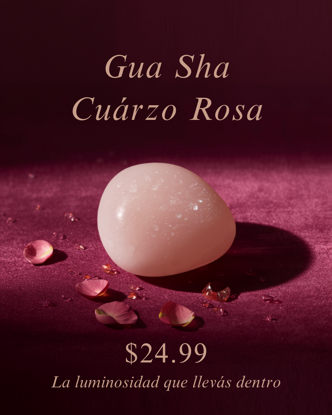 Gua Sha Cuarzo Rosa — Ritual Facial Anti-Puffiness